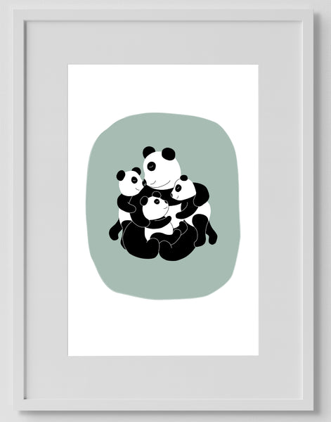 Mummy and three Pandas