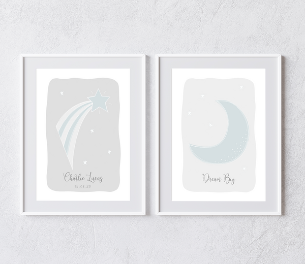 Moon and Stars Collection (set of two prints)